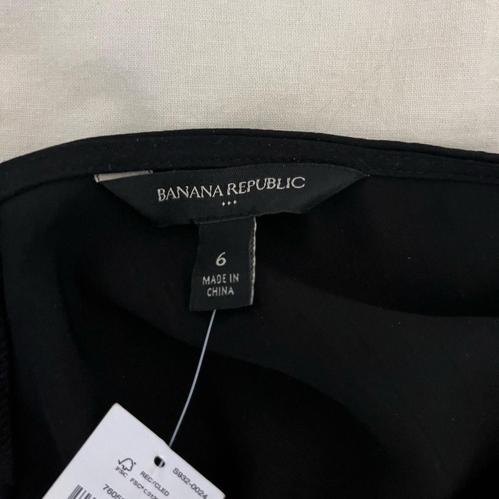 BANANA REPUBLIC BLACK MIDI DRESS - Picture 7 of 7